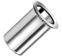 M6 Blind Rivet Nuts, Countersunk Head Round Body Open-Ended Threaded Insert, 6mm Nutsert, Zinc Plated Steel Rivnut, Rivsert for Steel, Alloy, Copper, Plastic, Fiberglass and Composite (10 pcs.)
