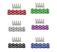 M6 Bolt and Washer Pack 10PCS Made of Aluminum Alloy for Bumper Headlight Engine and Guard Fastening (Silver)