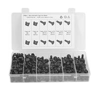 M6 Cage Nut Screw Set, Carbon Steel Fasteners for Racks Chassis Controllers, Black Cage Nut Kit with 100pcs Nuts and 100pcs Screws, Includes Transparent Storage Box for Easy Organi