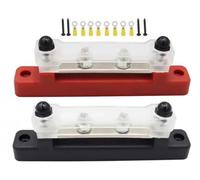 M6 Car Terminal Block Negative Bus Bar 12V 150A 1/4" Power Distribution M8 Termianl for Automotive Boat Bus Bar Terminal(4P Black And Red)