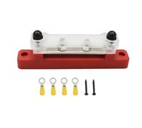 M6 Car Terminal Block Negative Bus Bar 12V 150A 1/4" Power Distribution M8 Termianl for Automotive Boat Bus Bar Terminal(4P Red One Piece)
