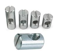 M6 Cross Dowel Barrel Nuts Centre Thread Furniture Unit Bed Cot. (8, 14mm)
