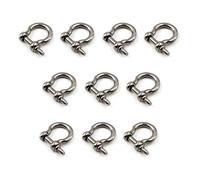 M6 D Ring Bow Shackles Heavy Duty With Pin For Bow Rigging,Anchor,Towing,Off Road Recovery-304 Stainless Steel 10PCS