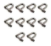 M6 D Ring Shackle Boat Anchor Shackle 304 Stainless Steel Chain Shackle Screw Pin D Shackle Pack Of 10