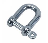 M6 D-Type Shackle with Screw Pin, Galvanized Steel, 6 mm Chain Shackle Hook, Secure Anchor to Link Connector, Heavy-Duty D-Ring Cable Clip with Threaded Pin for Lifting and Rigging Equipment (6 pcs)