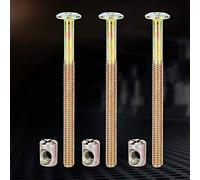M6 Furniture Bolts 10Pcs Set, Zinc Plated Carbon Steel Nuts for Wood Joinery, with Hex Socket Head Cap Screws in 40mm 60mm 80mm 90mm 100mm Lengths for Cabinets and Worktops