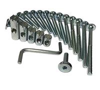 M6 Furniture Connector Bolts Cross Dowel Barrel Nuts M6 x 12mm Unit Bed Cot (4, 80mm)