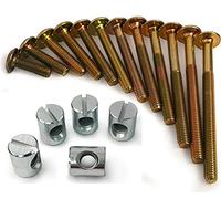 M6 Gold Brass Furniture Connector Bolts With Bright Zinc Plated Cross Dowels M6 x 12mm (20, 130mm)