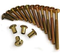 M6 Gold Brass Yellow Furniture Connector Bolts With Cap Nuts Fixing Unit for Cot Bed Table ect (10, 150mm)