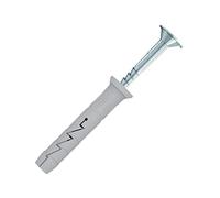 M6 Hammer Type Solid Wall Fixings, 6x60mm Wall Plug and 3.9x65mm Hammer-in Screw, Hammerfix Nail in wall Anchors with Phillips Countersunk Head for Concrete, Stone, Brick, Hollow Block (200 pcs)