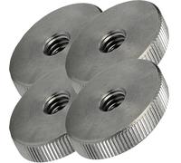 M6 Knurled Thumb Nuts Thin Type - A1 Stainless Steel DIN 467 Hand Tighten Round Knob Fasteners 24mm OD x 6mm for 3D Printers, Machines & Instruments (Pack of 4)