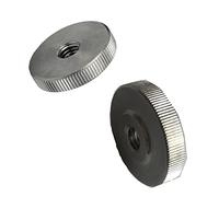 M6 Knurled Thumb Nuts Thin Type - A1 Stainless Steel DIN 467 Hand Tighten Round Knob Fasteners 24mm OD x 6mm for 3D Printers, Machines & Instruments (Pack of 10)