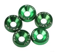 M6 License Plate with Screws Aluminium Gasket Washers Set 10 Pcs Durable Iron Sealing Plus Bolts Frame Plus Washers for Motorcycle (GREEN)
