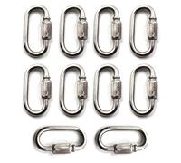 M6 Lock Quick Link Chain Connector 304 Stainless Steel Screw Lock Carabiner Pack Of 10