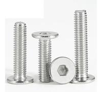 M6 - M12 CM Hex Hexagon Socket Ultra Thin Super Low Flat Wafer Head Allen Cap Screw Bolt 304 Stainless Steel Length 6~120mm(M6x16x12mm-20pcs)