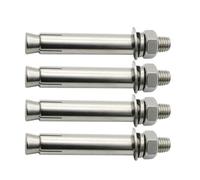M6-M16 Stainless Steel Expansion Bolts, 4-Pack External Hex Nut Sleeve Anchors for Heavy Duty Fixing(M10x80)