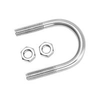 M6/M8 304 Stainless Steel Clamp with Nut Set, Silver U-Shape Pipe Clamp for Construction 1pc(M6x42)
