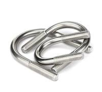 M6/M8 304 Stainless Steel U-clamps U-bolts Screw Fixing Bolt Clamps Pipe Clamps Square Clamps(M6x33-10pcs)