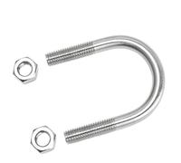 M6/M8 304 Stainless Steel U-Shaped Buckle Clamp, Round U-Shaped Pipe Clamp Nut Combination 1pc(M6x76mm)