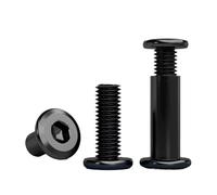 M6 M8 Furniture Connector Bolts & Cap Nuts Flat Head Allen Key Screws Hex Socket Bolt Insert Joint Sleeve Nut Black Carbon Steel(6x15mm-6x25mm(20set))