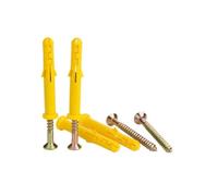 M6 M8 M10 Expansion Screws Plastic Expansion Tubes, 10-Pack Yellow Nylon Anchor Wall Plugs for Secure Fastening(M6*40)