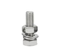M6 M8 M10 M12 M14 M16 304 Stainless Steel Outer Hexagon Screw Nut Set Combination Bolt Large Flat Spring Washer(Color:80mm,Size:M16-1pcs)