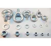 M6 M8 M10 M12 M16 M20 M22 M24 M27 GALVANISED Eye Bolt + NUT + Washer Lifting Metric Thread (M6)