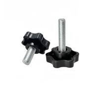 M6 M8 M10 Zinc-Plated Hand Tightening Knob Screw, Star Knobs | 2Pcs Star Handle Knob, M6 x 12-80mm, M8 x 12-100mm, M10 x 12-100mm, 38mm Head(M8X16)