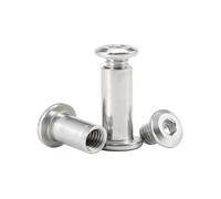 M6 M8M10 Large Flat Hex Hexagon Socket Head Splint Nut Furniture Rivet Connector Insert Joint Sleeve Cap Nut Bolt Set L= 8~120mm(M6x60-8mm-5pcs)
