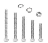 M6 Nuts And Bolts Set,Stainless Steel Hex Bolts Sets With Washers,Longer Machine Screws Assorted,Fully Threaded Bolts For Car,Bike,Furniture,Ship,Construction,Mechanical(40/50/60/70/80mm)(M6)