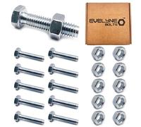 M6 Nuts & Bolt 10 Pack (M6 x 25mm Bolts & M6 Nuts) Hex Bolt/Setscrew Fully Threaded