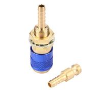 M6 Quick Connector Set for Mig Tig Welder Fitting Fast Connection for Gas Welding Hose Adapter Brass Fitting for M6 Hose (Blue)