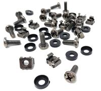 M6 Rack Fixing Set - 20 Pack Cage Nuts, Bolts & Washers - Server Cabinet Mounting Kit - Captive Nut Hardware for 19" Rack Equipment - 16mm Total Bolt Length (Including Head) (Black)