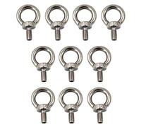 M6 Ring Shape Lifting Threaded Eye Bolt 304 Stainless Steel for Eye Nut Fastener-10 Pack