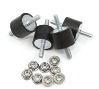 M6 Rubber Vibration Isolator Mounts Double Stud Shock Absorber Isolation Mounts Anti Vibration Silent-Blocks for Car Boat Bobbins Motors Compressors Pumps (VV-M6x18-25x20)