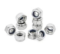 M6 Stainless Steel Lock Nuts,6mm Self Nylock Locking Nuts with Nylon Inserts (Pack of 30)