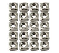 M6 Stainless Steel Square Nuts, Metric Female Thread Fasteners for Furniture Frame Assembly Home Repairs, 20Pcs