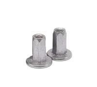M6 Steel Full Hex Rivet Nuts Large Flange Inserts Nickel-plated Alloys Finish