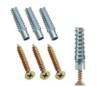 M6 Tree Shaped Steel Hollow Wall Anchor with Screws,Loose Hinge Hole Repair Kit for Concrete Wall, Metal Expansion Bolt for Drywall(60Pcs)
