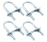 M6 U Bolts 2-3/8 Inch Wide, Round U-Bolts with Frame Plates, Nuts, and Washer, Zinc Plated Steel U Clamp for Trailers, Boats
