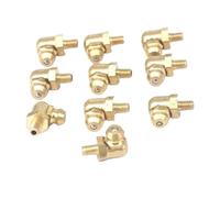 M6 x 0.75mm Metric Male 90 Degrees Brass Grease Zerk Nipple Fitting for Grease Machine Tool Accessories