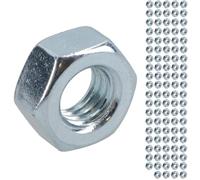 M6 x 1.0mm Hex Full Nut Fastener Hexagonal Metric Nuts Grade 8 Zinc Plated 100pk