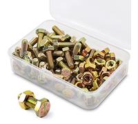 M6 x 10 mm 40 Pieces Galvanised Steel Hex Bolts Bolts and Nuts Set, Machine Screws