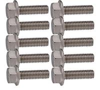 M6 x 10mm Flanged Hex Bolts Fully Threaded A2 Stainless Steel - Secure Fastening Solution for Various Applications (Pack of 10)