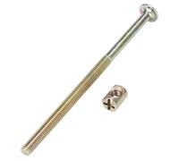 M6 X 120mm Furniture Bolts, Zinc Plated Carbon Steel, 10Pcs Set With Barrel Nuts For Wood Cabinet Cupboard Assembly