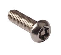 M6 x 12mm Pin In Head Torx Screws,304 Stainless Steel Pin Torx Button Head Security Screws,Right Hand Threads,Metric,50-pieces