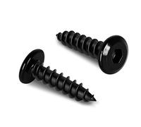 M6 x 16mm Flat Head Socket Cap Self Tapping Screws, Countersunk Wood Screws, 304 Stainless Steel 18-8, Allen Hex Drive, Black Finish, 25 PCS