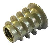 M6 x 16mm THREADED HEX DRIVE INSERT FIXING TYPE D WOOD SCREW INSERTS NUTS (100)