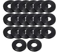 M6 x 18mm Black Nylon Penny Washers, Pack of 20 - DIN 9021 Form G Wide-Form UV-Stable Insulating Fender Mudguard Washer for Electrical, Automotive, Outdoor & DIY