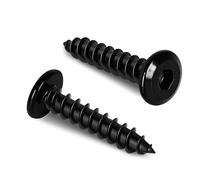 M6 x 25mm Flat Head Socket Cap Self Tapping Screws, Countersunk Wood Screws, 304 Stainless Steel 18-8, Allen Hex Drive, Black Finish, 25 PCS